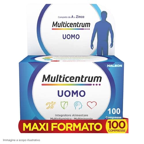 Multicentrum Uomo - Multivitaminico Completo con Vitamina D, B6, C, Contro Stanchezza e Affaticamento - 100 Compresse