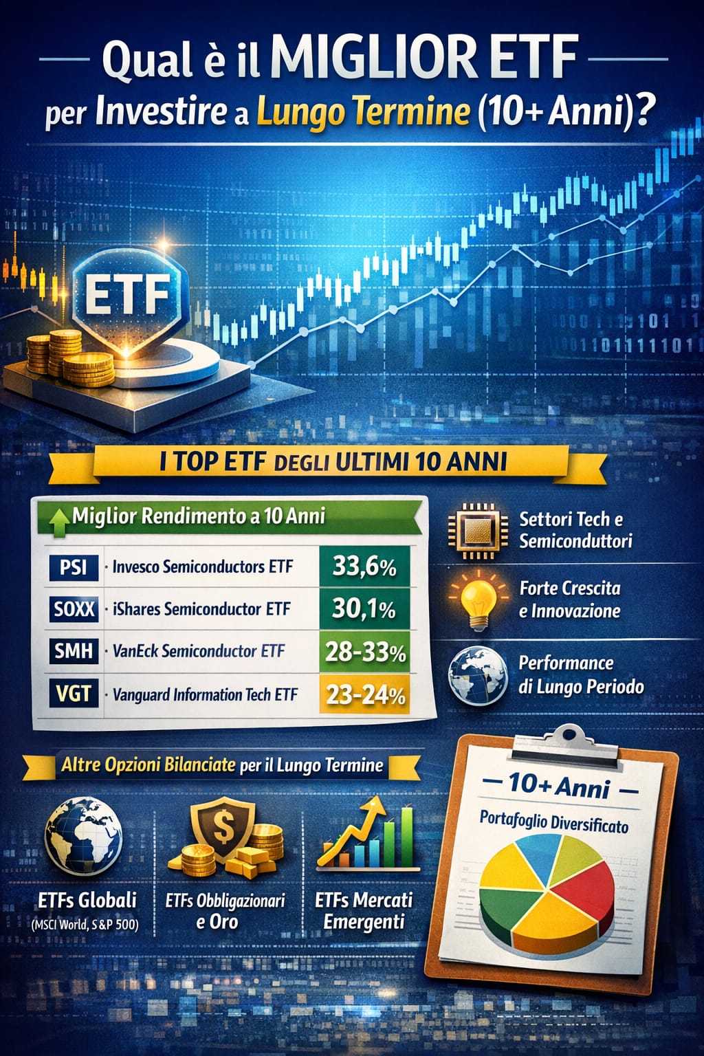 Qual è il miglior ETF da acquistare per un investimento a 10 anni (o più)?