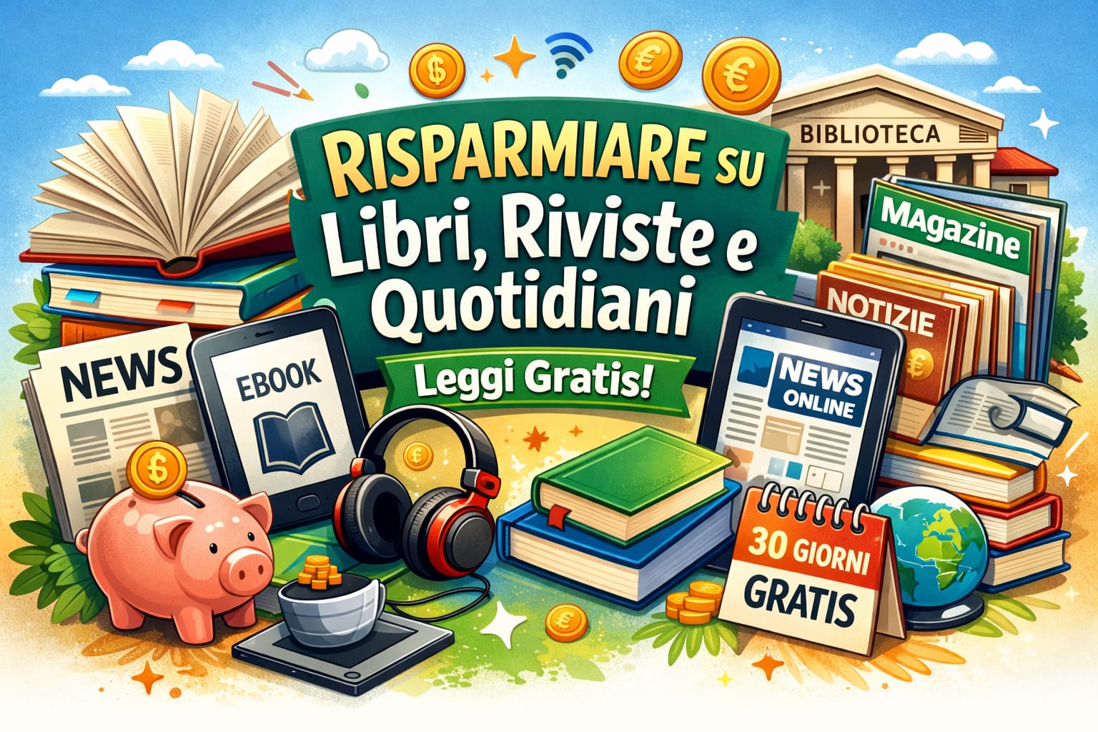 Risparmiare su libri, riviste e quotidiani: guida pratica e gratuita