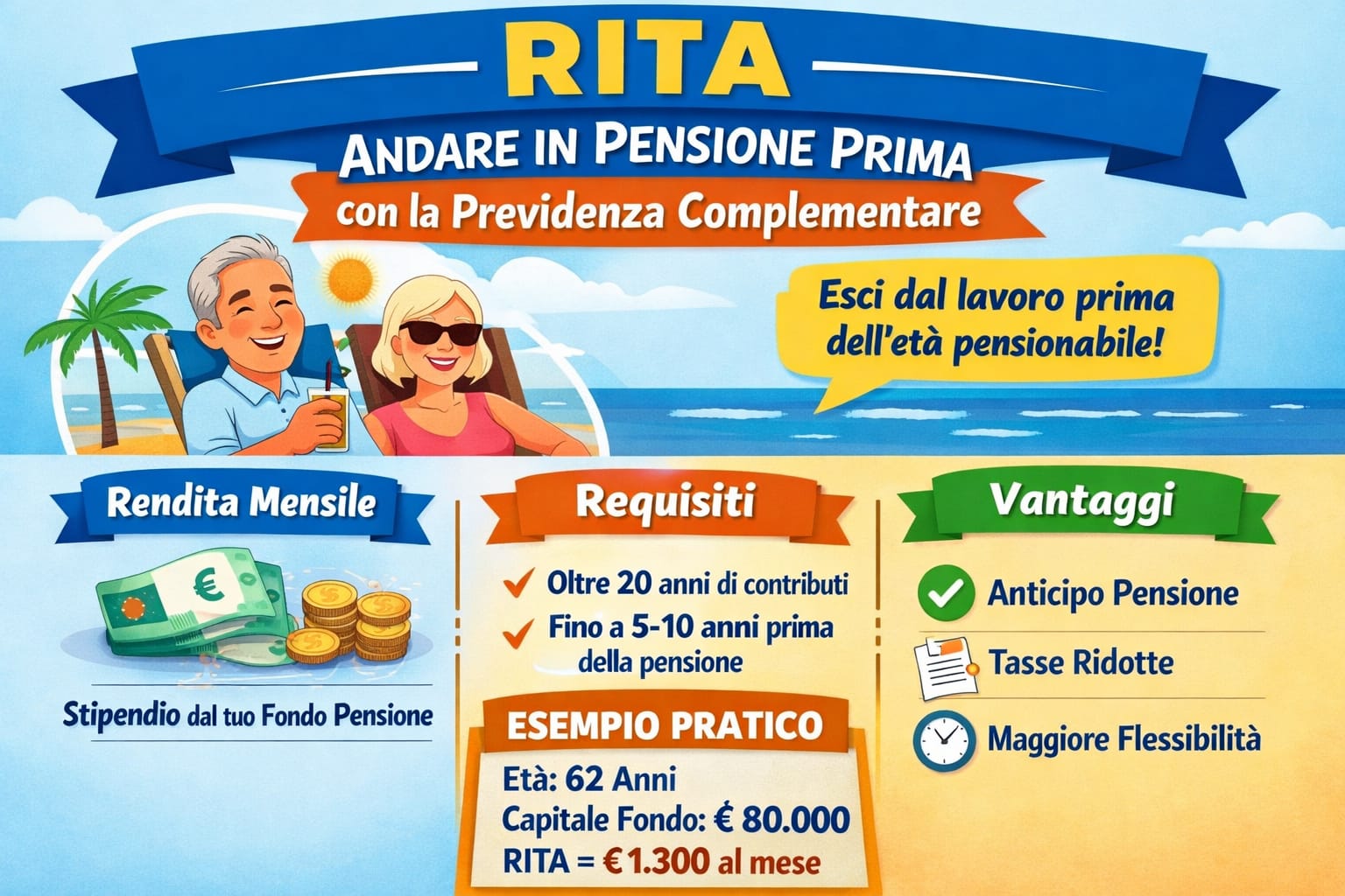 RITA: come andare in pensione prima (legalmente) usando la previdenza complementare