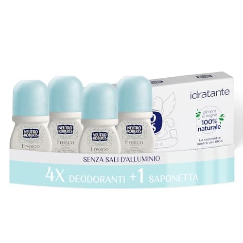 Neutro Roberts - Deodorante Roll-On Fresco Classico - 4 Pezzi Saponetta