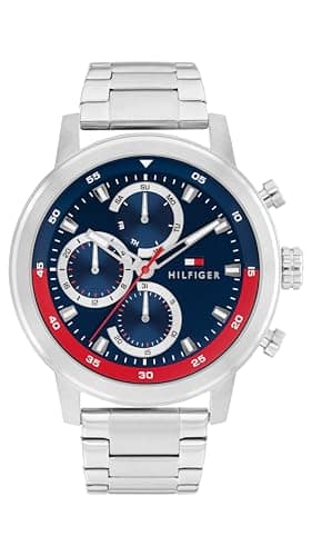 PRIME-DAY-Tommy-Hilfiger-Orologio-Analogico-Multifunzione-al-Quarzo-da-Uomo-con-Cinturino-in